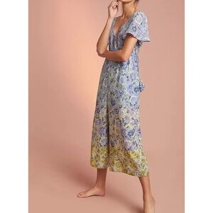 Anthropologie Romerio Sleep Jumpsuit Wide Leg Floral Print Multicolor Size Small